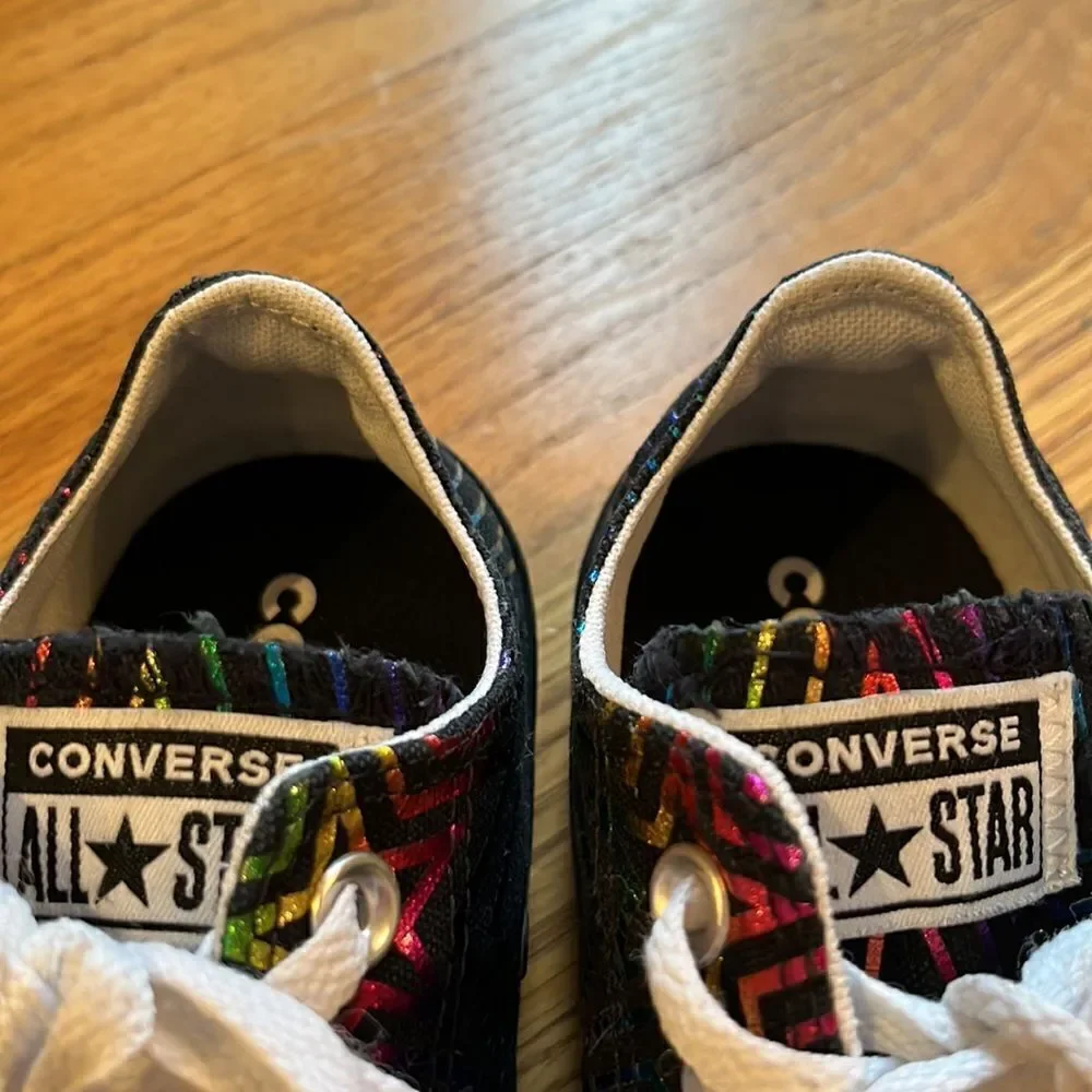 Converse Chuck Taylor All Star Ox "All Of the Stars" Women Shoes Black-White- 7M - Picture 14 of 16